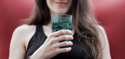 a glass of fresh water