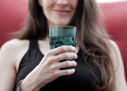 a glass of fresh water